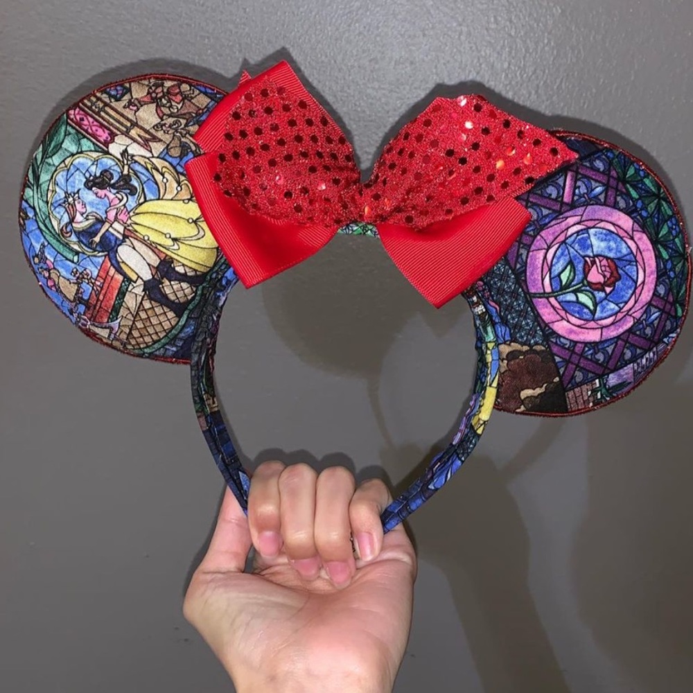 Minnie Mouse custom made beauty and the beast ears